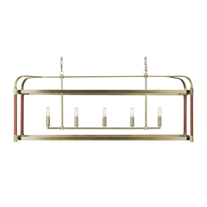 Visual Comfort Hadley 5 Light 49" Wide Linear Chandelier