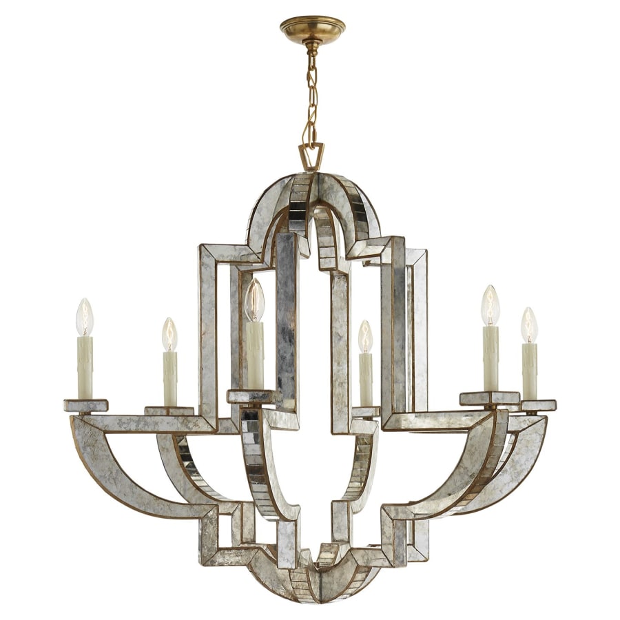 Visual Comfort Lido 38" Large Chandelier in Antique Mirror by Niermann Weeks