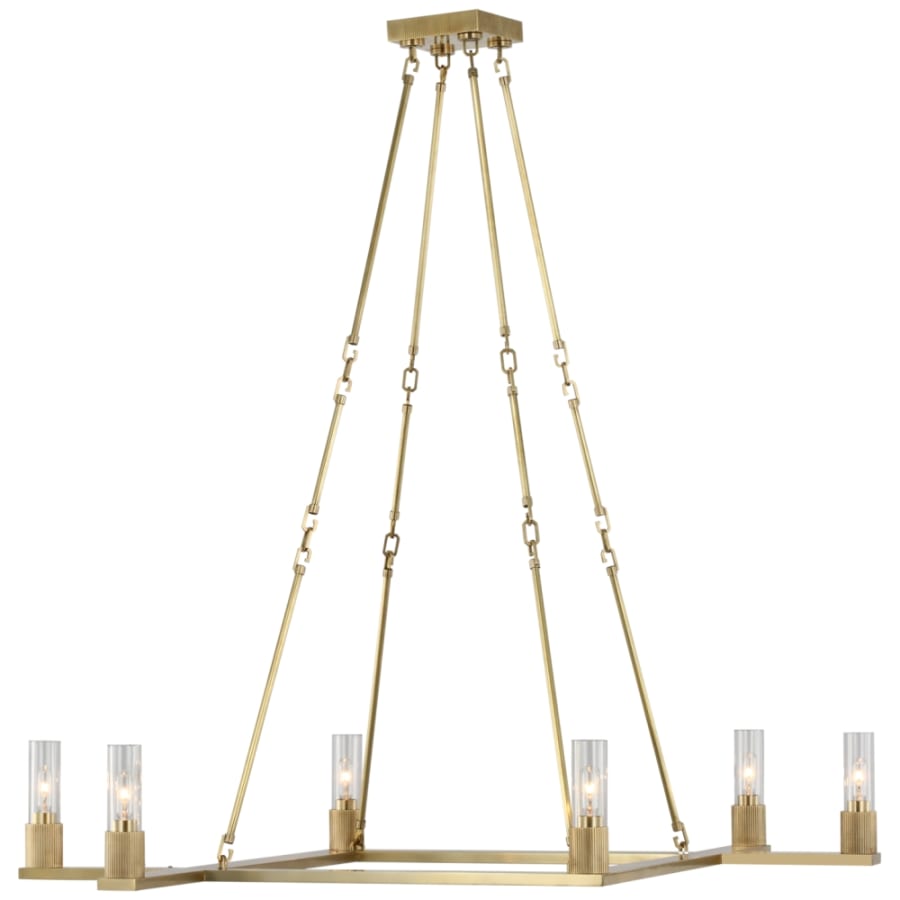 Visual Comfort Beza 6 Light 42" Wide Chandelier with Clear Glass Shades