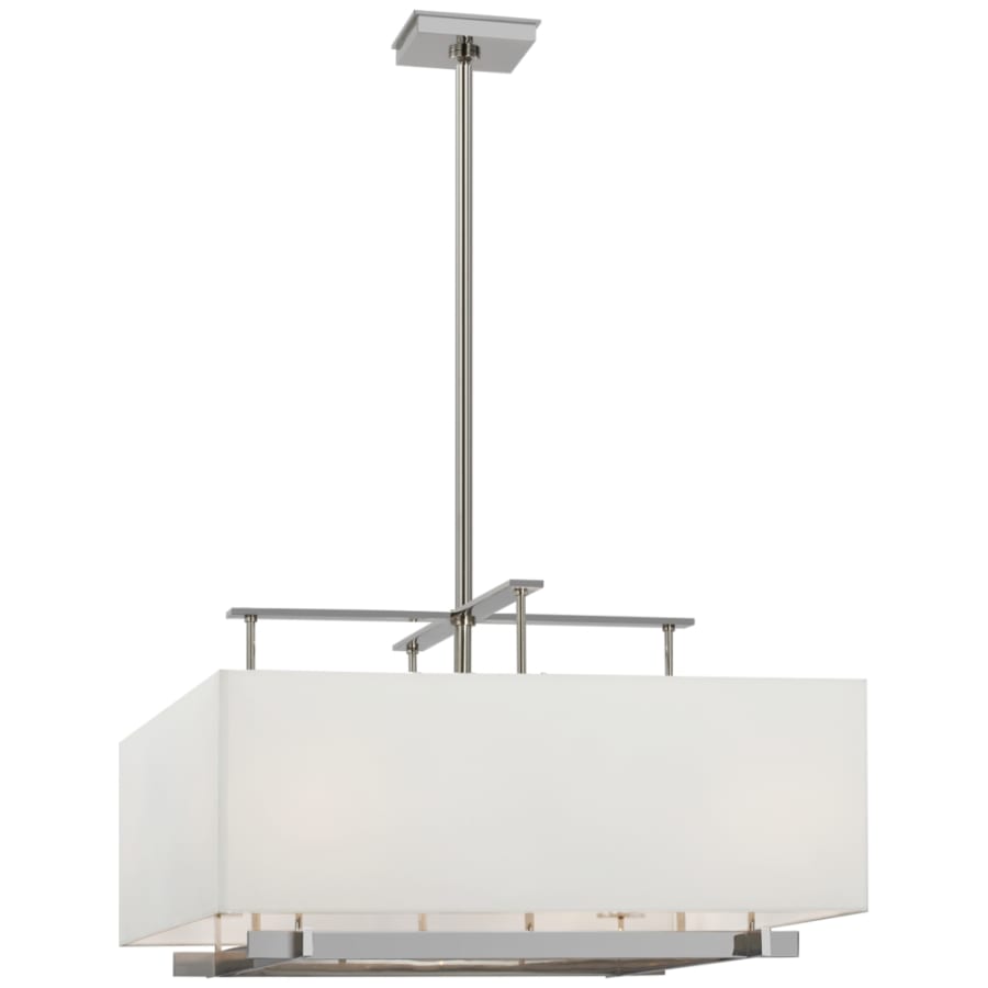 Visual Comfort Jase 35" Wide Pendant with White Linen Shade