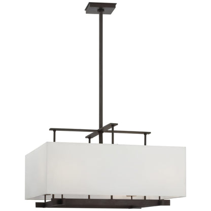 Visual Comfort Jase 35" Wide Pendant with White Linen Shade