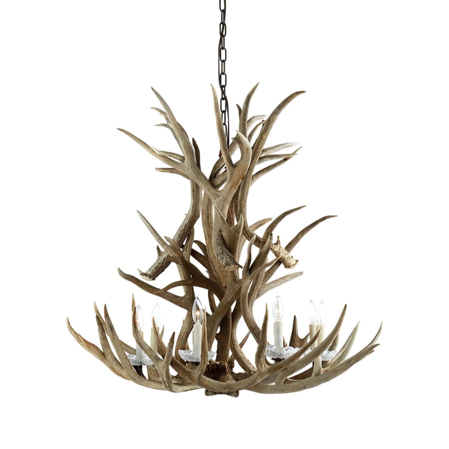 Visual Comfort Straton 8 Light 36" Wide Antler Candle Style Chandelier