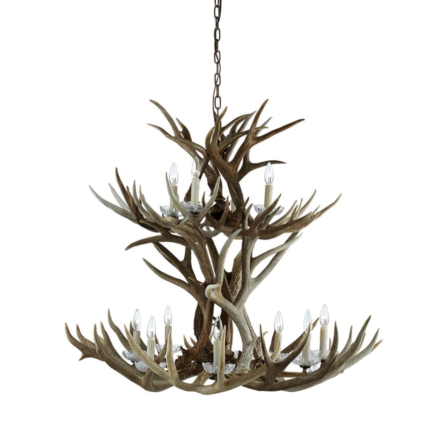 Visual Comfort Straton 12 Light 42" Wide Antler Candle Style Chandelier