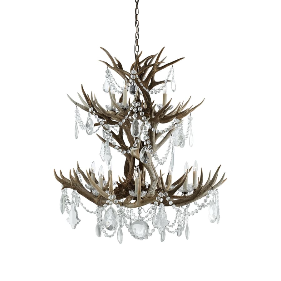 Visual Comfort Straton 12 Light 42" Wide Crystal Candle Style Chandelier