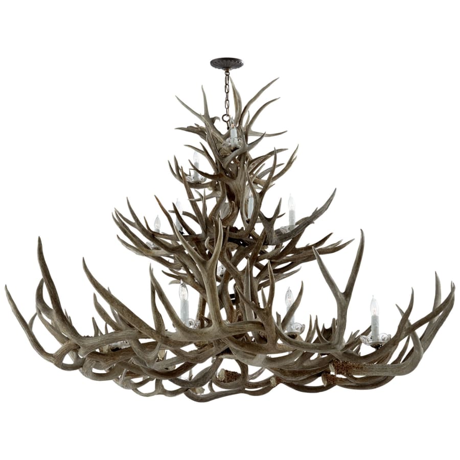 Visual Comfort Straton 18 Light 53" Wide Antler Candle Style Chandelier