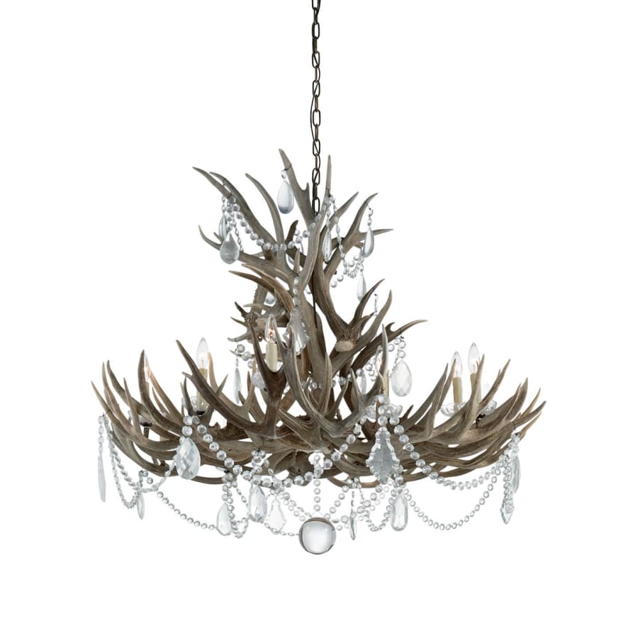 Visual Comfort Straton 12 Light 57" Wide Crystal Candle Style Chandelier