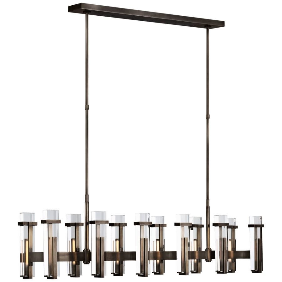 Visual Comfort Malik 55" Wide LED Crystal Linear Chandelier