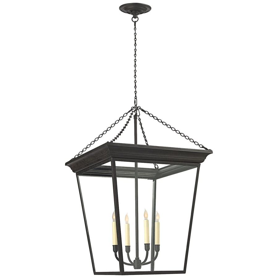 Visual Comfort Cornice 20" Large Lantern with Clear Glass by E. F. Chapman