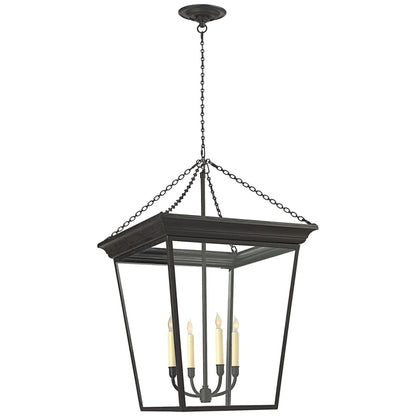 Visual Comfort Cornice 20" Large Lantern with Clear Glass by E. F. Chapman