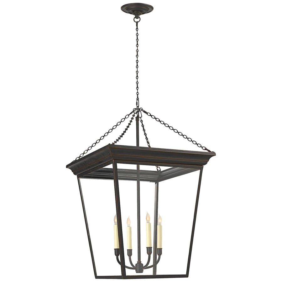 Visual Comfort Cornice 20" Large Lantern with Clear Glass by E. F. Chapman