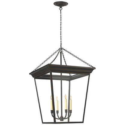 Visual Comfort Cornice 20" Large Lantern with Clear Glass by E. F. Chapman