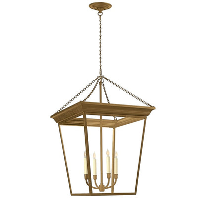 Visual Comfort Cornice 20" Large Lantern with Clear Glass by E. F. Chapman