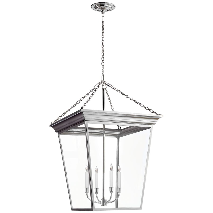 Visual Comfort Cornice 20" Large Lantern with Clear Glass by E. F. Chapman