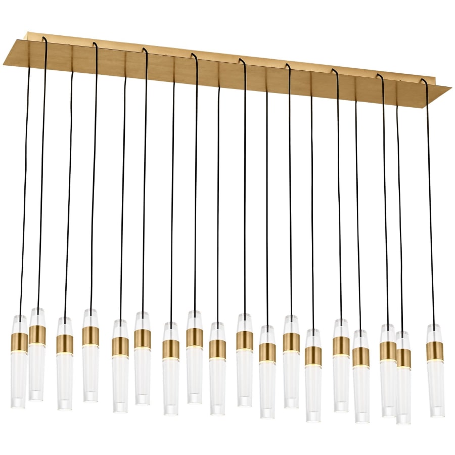 Visual Comfort Lassell 45" Wide LED Crystal Linear Chandelier - 2700K, 90 CRI, 8211 Lumens