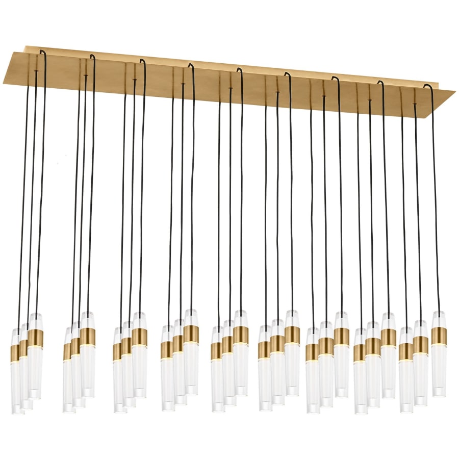 Visual Comfort Lassell 27 Light 45" Wide LED Crystal Linear Chandelier - 2700K, 90 CRI, 12312 Lumens