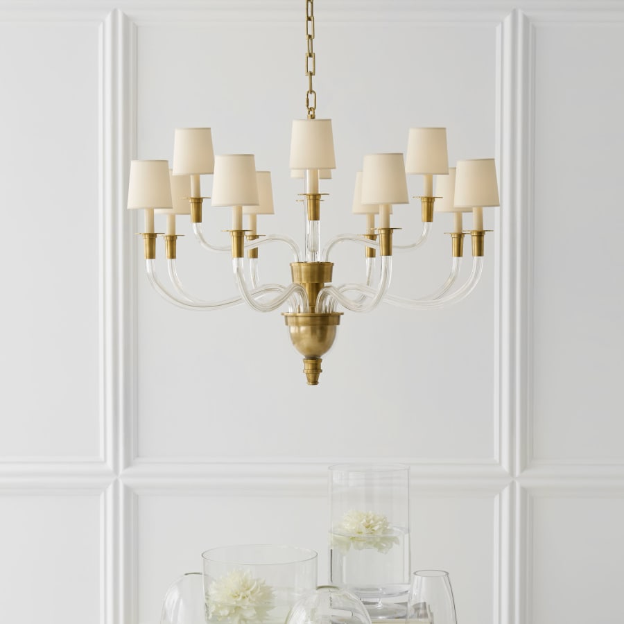 Visual Comfort Vivian 36" Shaded Chandelier by Thomas O'Brien