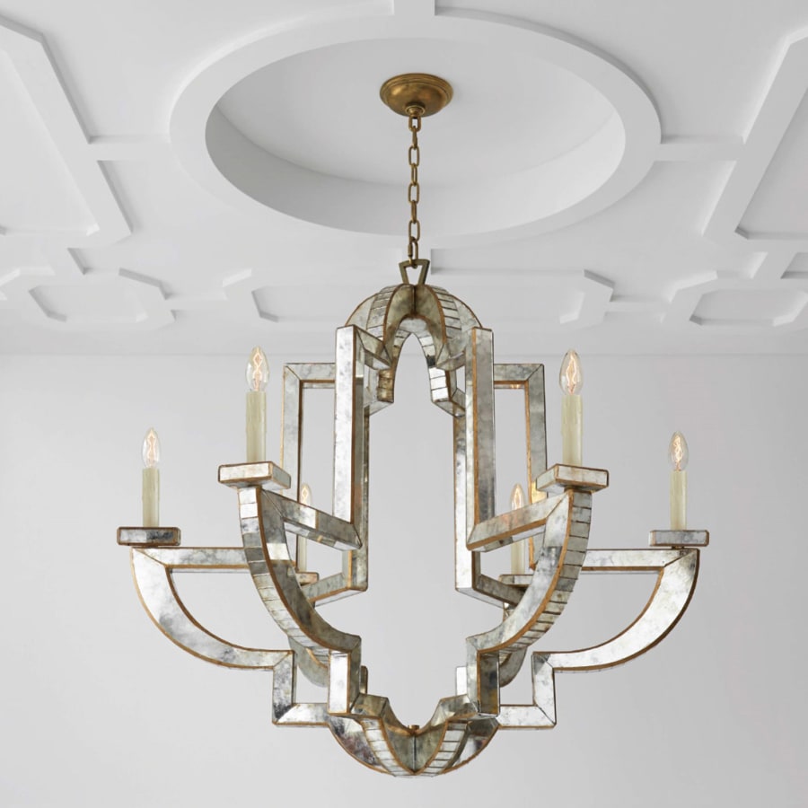 Visual Comfort Lido 38" Large Chandelier in Antique Mirror by Niermann Weeks