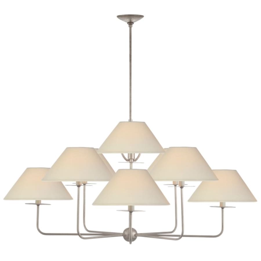 Visual Comfort Kelley Large Chandelier with Linen Shades
