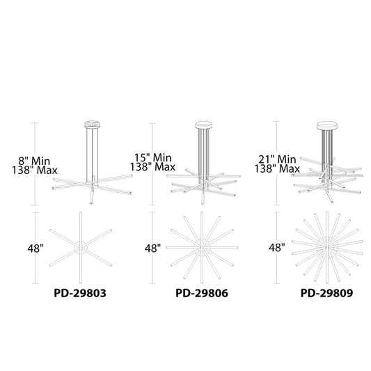 WAC Lighting Stack 9 Light 48" Wide Integrated LED Chandelier with Acrylic Shades