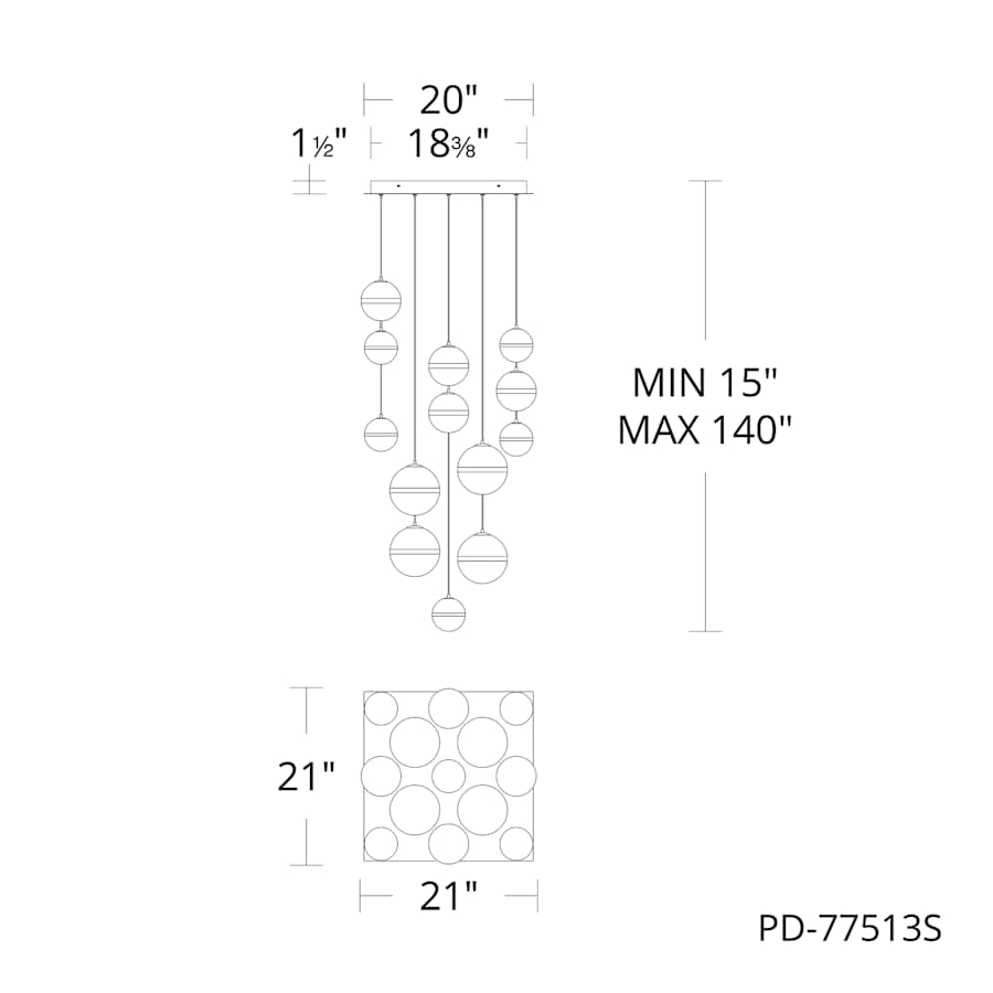 WAC Lighting Cyllindra 21" Wide LED Multi Light Pendant