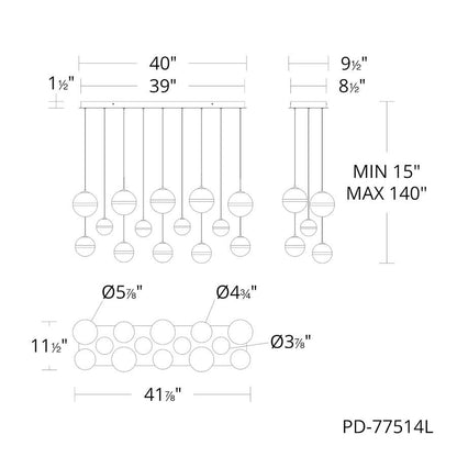 WAC Lighting Cyllindra 42" Wide LED Multi Light Pendant