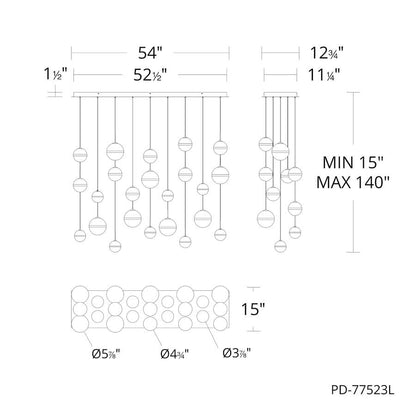 WAC Lighting Cyllindra 54" Wide LED Multi Light Pendant