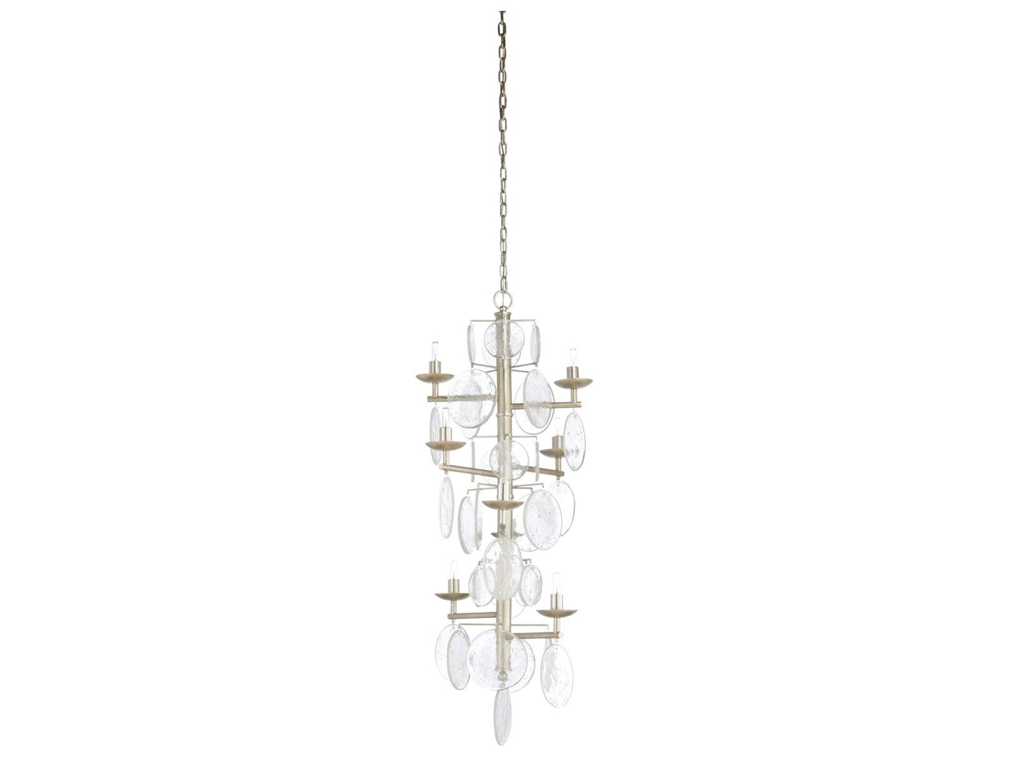 Wildwood Liza 8-Light Chandelier in Silver Leaf with Cast Glass Discs