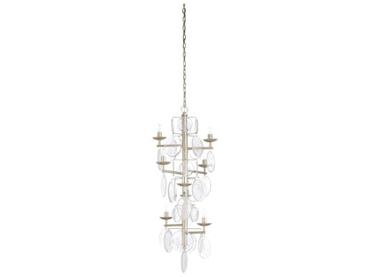 Wildwood Liza 8-Light Chandelier in Silver Leaf with Cast Glass Discs