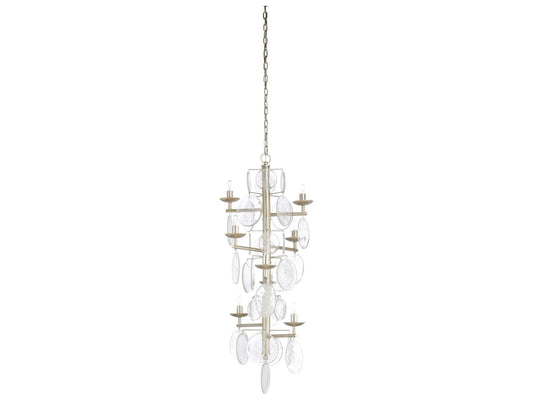 Wildwood Liza 8-Light Chandelier in Silver Leaf with Cast Glass Discs