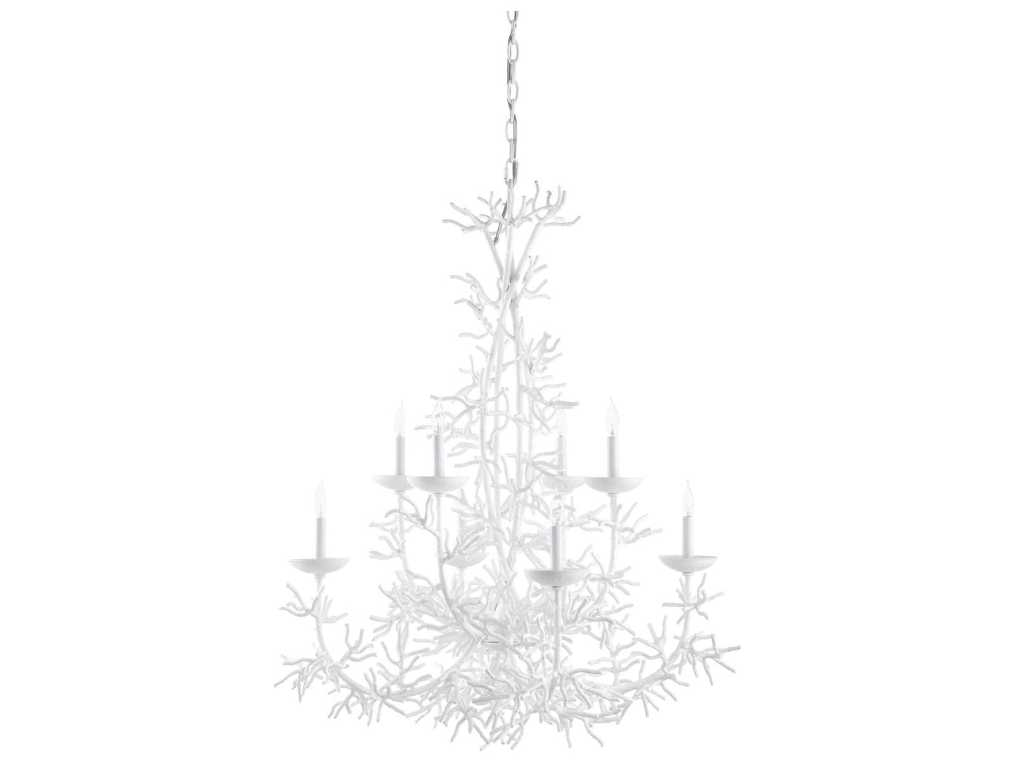 Wildwood Sea Breeze 8-Light Chandelier in White Coral Inspired Iron