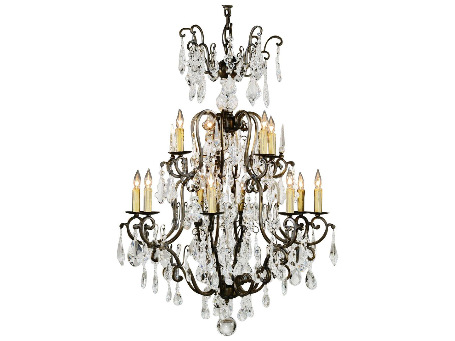 Wildwood Esmerado 12-Light Chandelier in Bronze with Lead Crystal