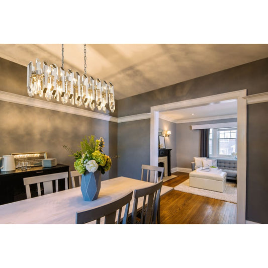 Z-Lite Bova 11 Light 12" Wide Crystal Linear Chandelier