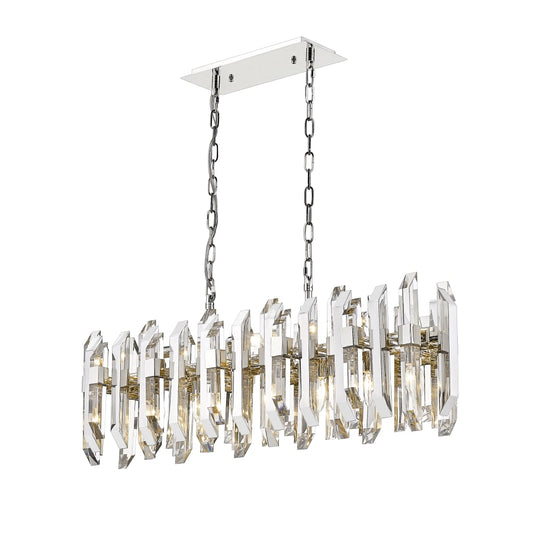Z-Lite Bova 11 Light 12" Wide Crystal Linear Chandelier