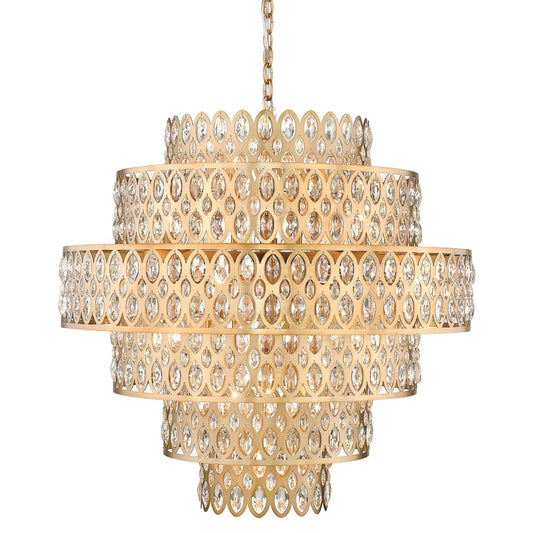 Z-Lite Dealey 17 Light 33" Wide Crystal Waterfall Chandelier