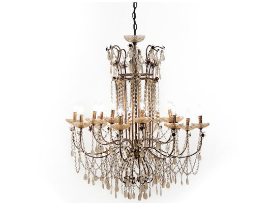 Zentique 16-Light Lazzaro Chandelier Gold Crystal Candelabra