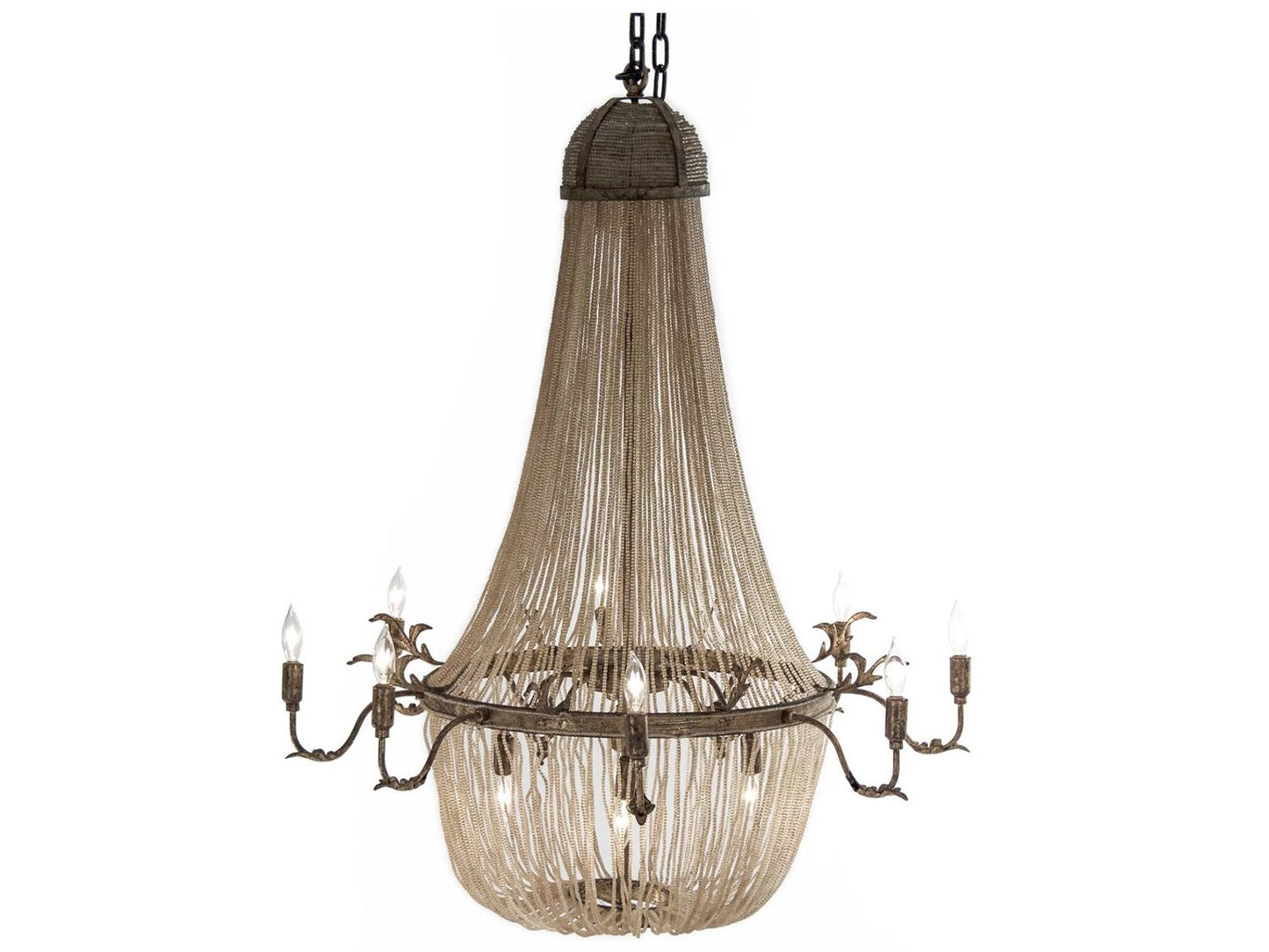 Zentique Afra 12-Light Chandelier in Gold Bronze with Crystal Accents