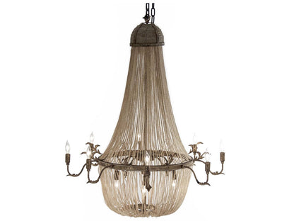 Zentique Afra 12-Light Chandelier in Gold Bronze with Crystal Accents