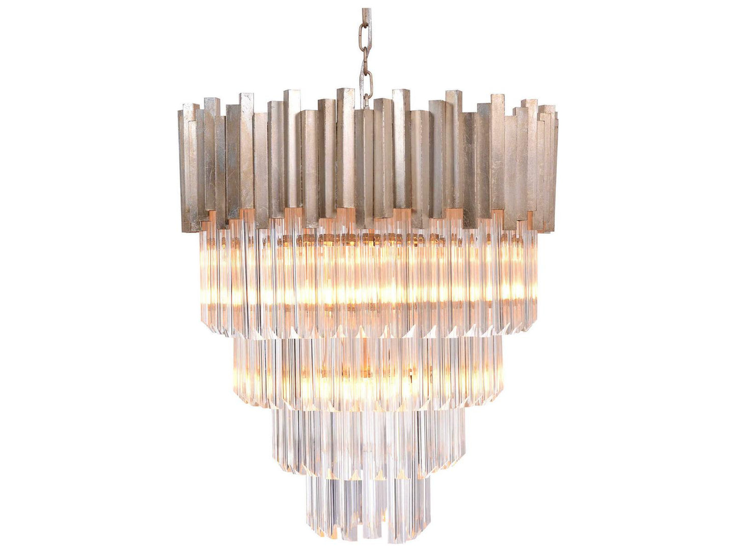 Zentique 6-Light 5-Tier Crystal Chandelier in Distressed Gold
