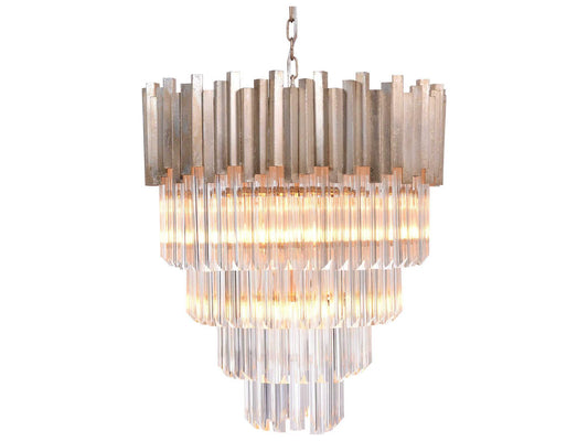 Zentique 6-Light 5-Tier Crystal Chandelier in Distressed Gold